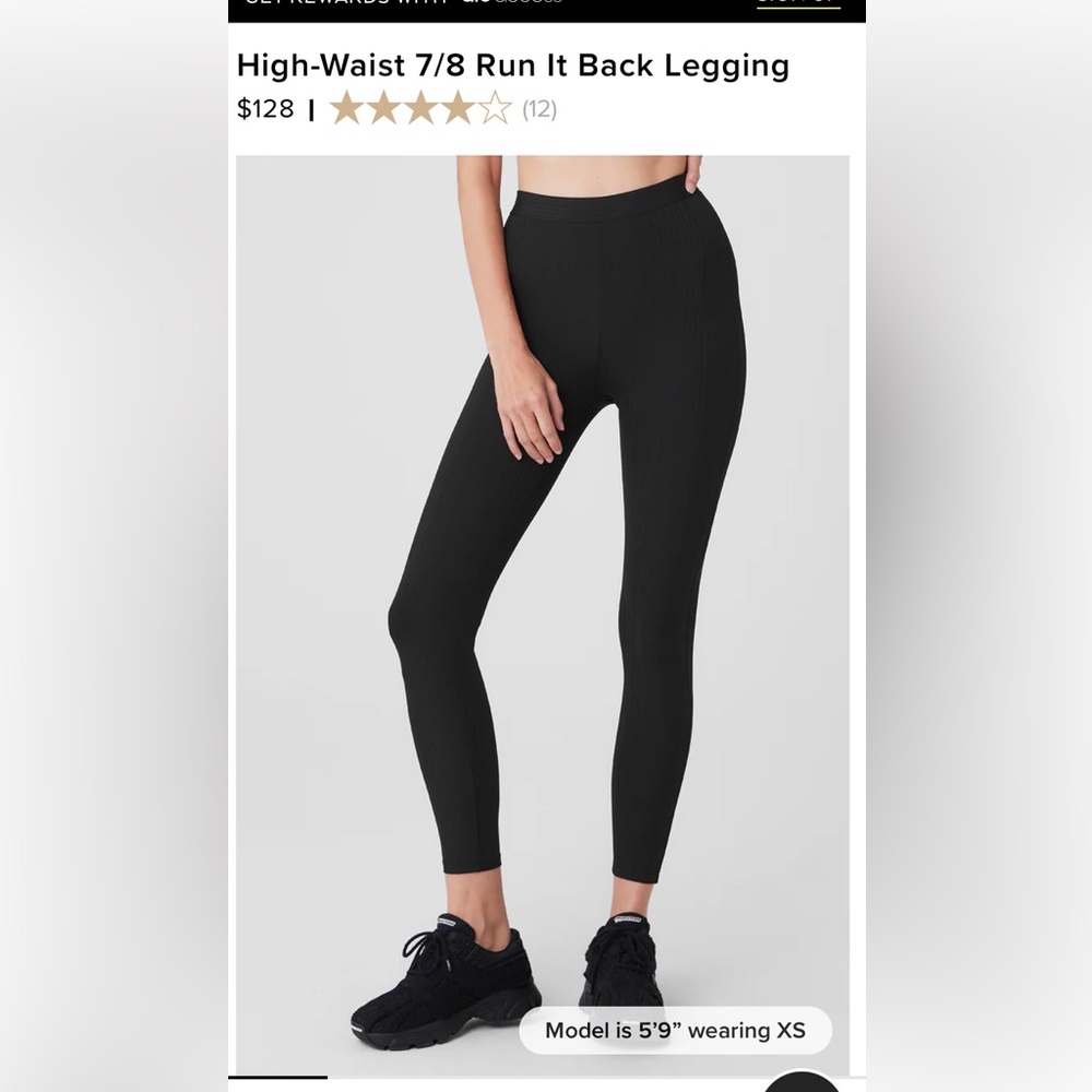 alo, High-Waist 7/8 Run It Back Legging in size small. Washed & worn 1x!